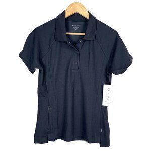 Athleta Everyday Polo Tee black sz M golf tennis